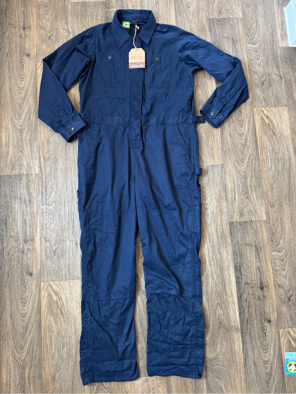 Patagonia Women's Blue XL Shop Coveralls Canvas Hemp Cotton Blend NWT Adjustable